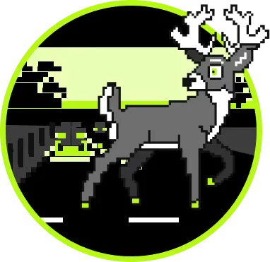 Illustration of a deer on a highway at dusk